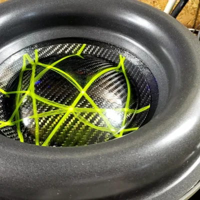 "BLACK / LIME GREEN LINES" 7.87" TRUE 2 LAYER CARBON DUST CAP ONLY