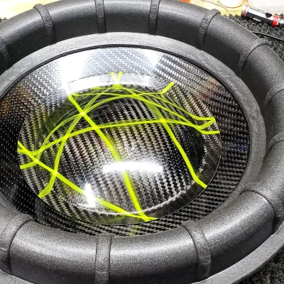 6.5" BLACK WITH GREEN LINES CARBON DUST CAP ONLY
