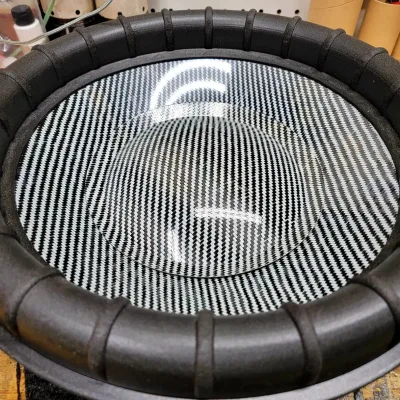 BLACK / WHITE 7.87" TRUE 2 LAYER CARBON DUST CAP ONLY
